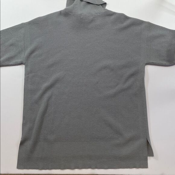 Marled Gray Turtleneck Sweater Women’s Layered Hem Long Sleeve Sz L - Picture 5 of 5